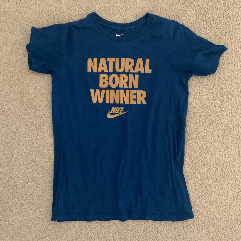 Nike Graphic Boys Blue T-Shirt with gold design